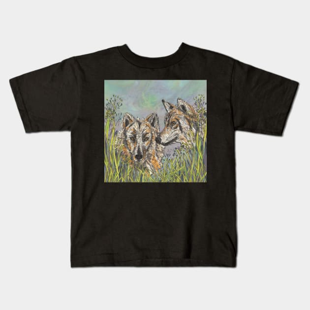 Wolves Kids T-Shirt by lottibrown